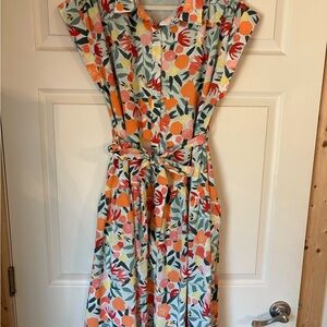 Entro Colorful Floral Midi Dress